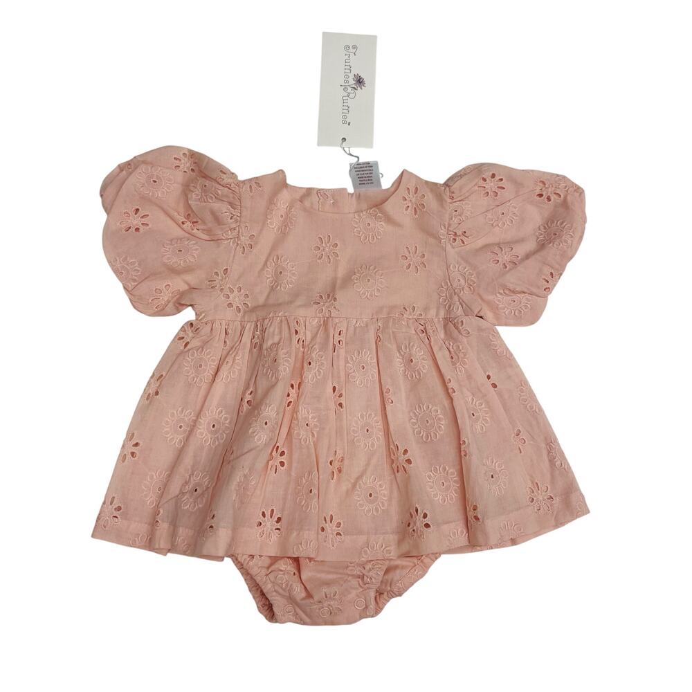 NWT Truffles Ruffles 3-6M Eleanor Eyelet Skirted Bodysuit Dress